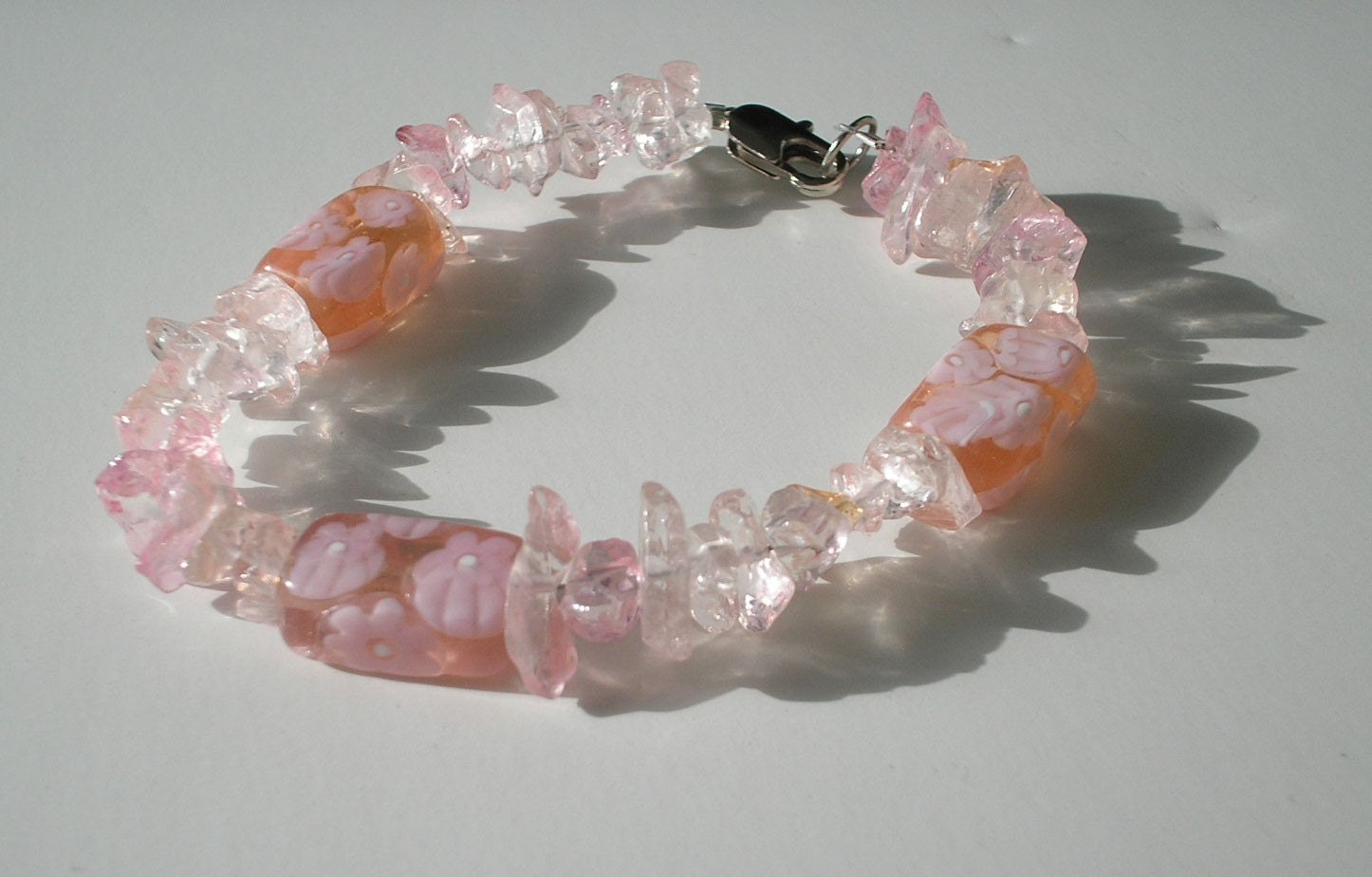 Bracelet and Ring Pink Tropical Dreams - A Day at the Beach