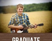 Graduation Announcement Invite photoshop card template - The Graduate