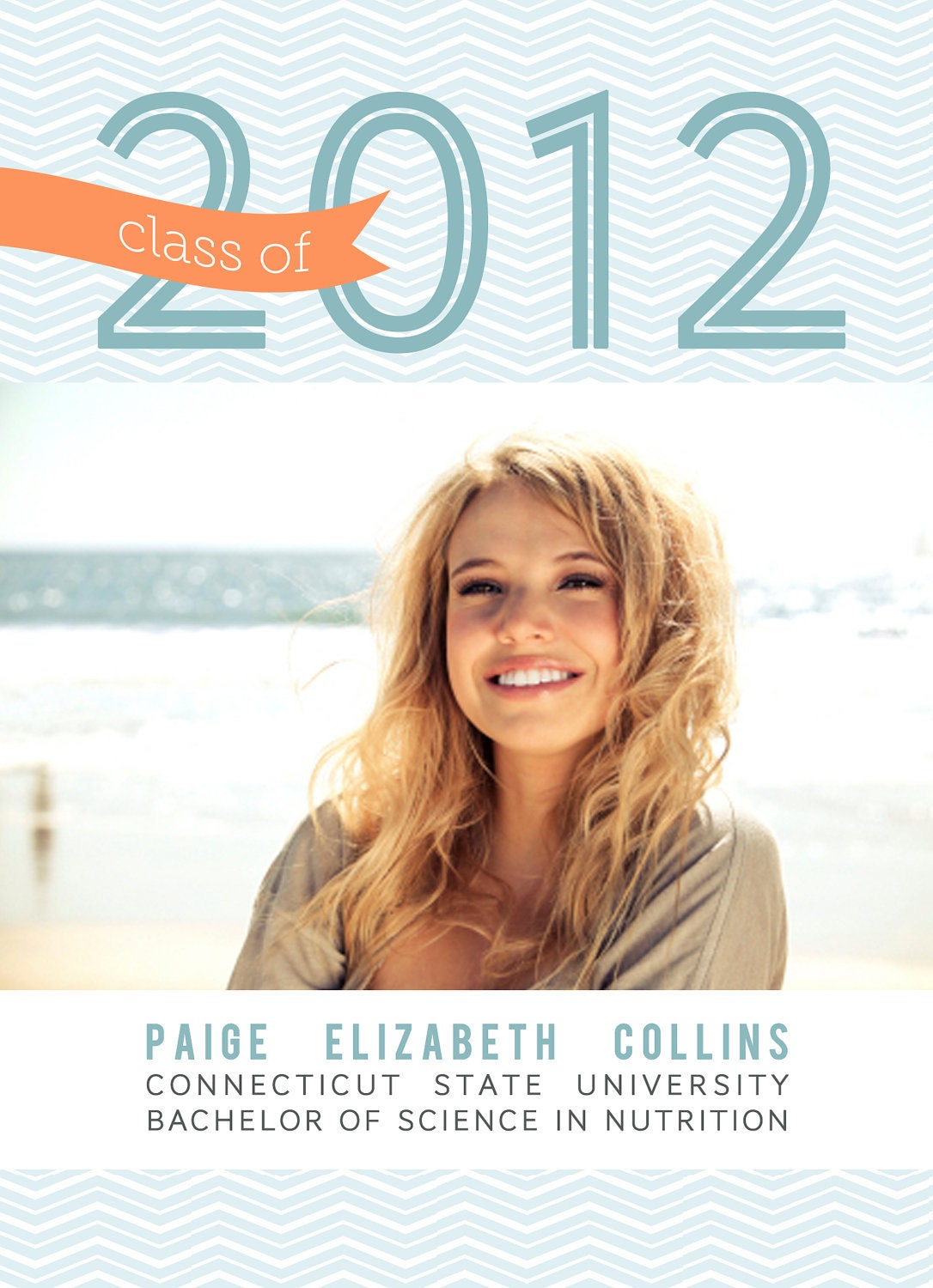 Graduation Announcement Invite photoshop card template - Class Banner Graduation Card