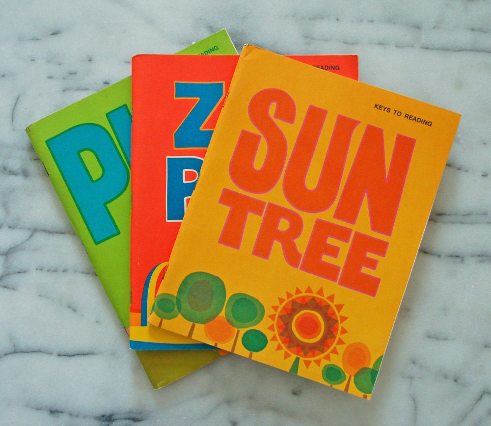 vintage easy reader books Sun Tree, Pug and Zip Pop Go back to school