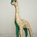 vintage giraffe stuffed toy with stars nursery decor mid century toy
