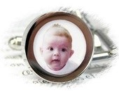 First Fathers Day - Silver Custom Cuff Links - GIFT BOXED