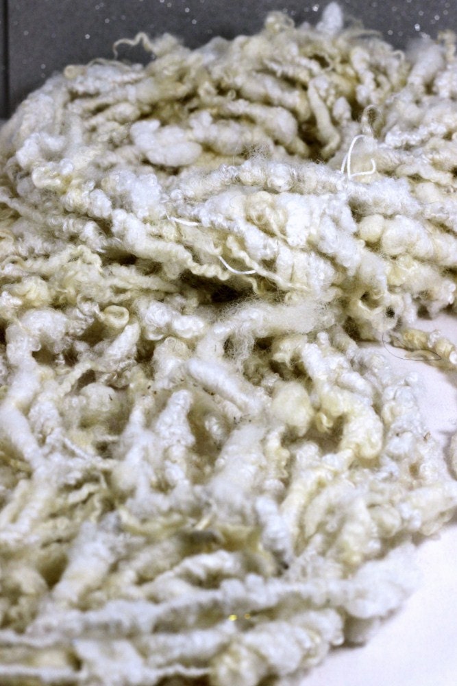 Handspun Art Yarn- Bah Bah- Signature Jazzturtle NakedSpun Artisan Yarn