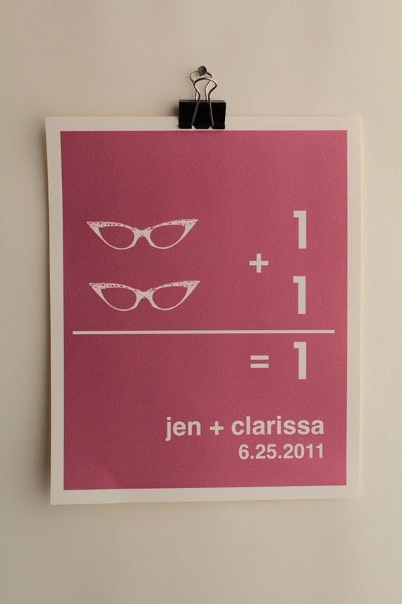 CUSTOM...The New Math...enGAYgement...Giclee Print Poster in Peony...8x10