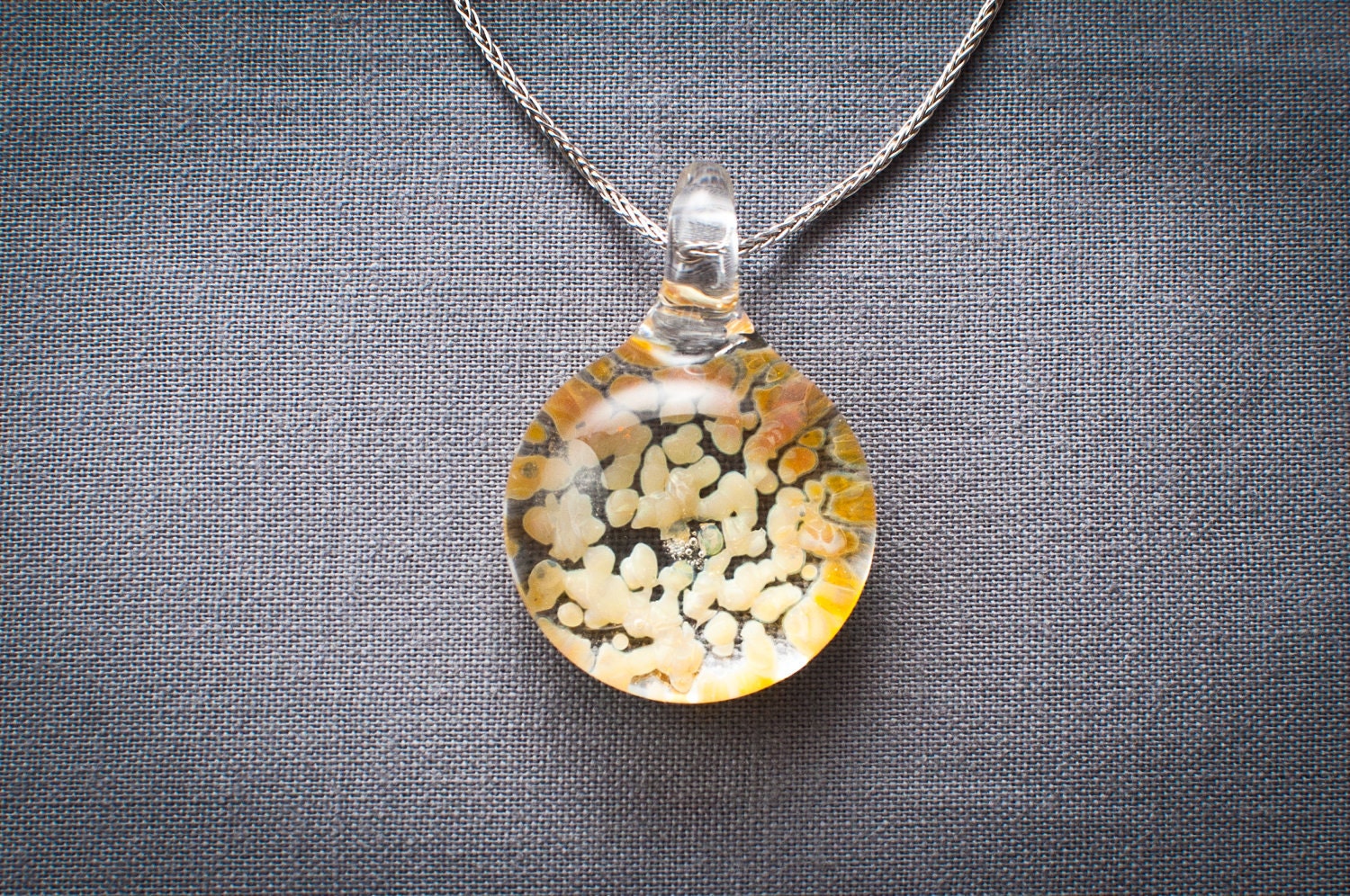 Butterscotch Frit Pendants Hand Sculpted by Jenn Goodale