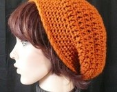 Slouchy Beanie Hat in Rust Orange