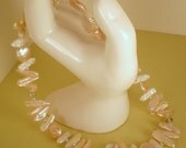 Pink Coin Pearl and Biwa Necklace
