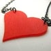 Recycled Red Vinyl Record Heart Necklace