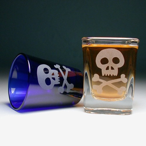 2 Shot Glasses - Jolly Roger