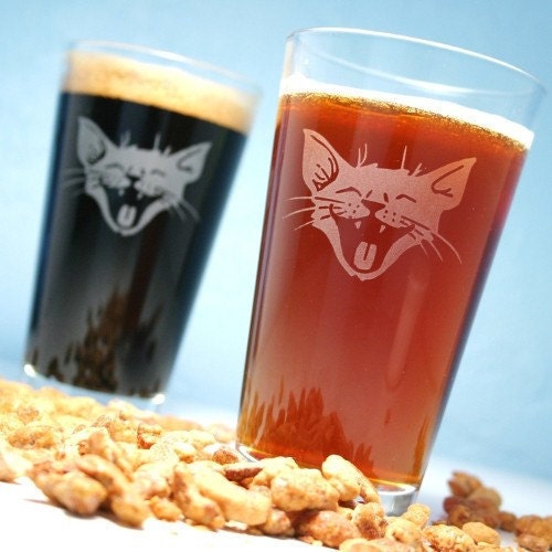 Laughing Cat Pint Glass - 1 lolcat beer glass