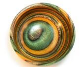 Support Spindle Spinning Bowl - Fall Leaves Dyed Hardwood - C - Wood, Hand Turned - (DAYSTAR) Katherine Kowalski woodturning, orange, brown