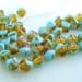 Czech Glass Beads 6mm Topaz Turquoise Bicone - 1 Lot of 50