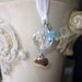 Rearview Mirror Jewelry Charm Car Feng Shui BELIEVE White Blue