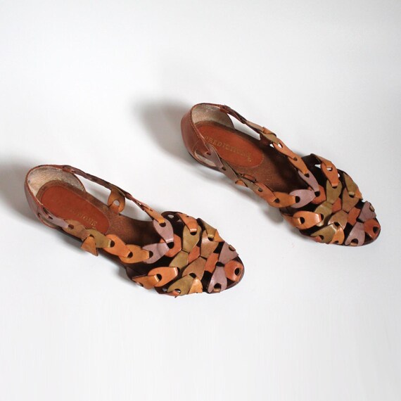 woven huarache pointed toe flats