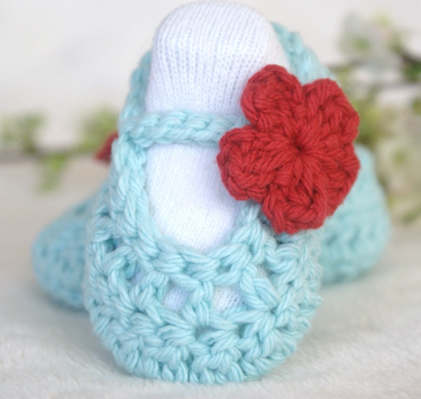 Baby Girl Shoes, Robins Egg Blue Mary Janes, Ballerina Baby Shoes, Baby Slippers 3 to 6 months