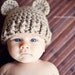 Animal Baby Hat, Light Brown Teddy Bear Baby Hat - Newborn Beanie