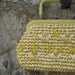 SUMMER SALE...Cute Vintage 50s Raffia Yellow Bead Purse Clutch