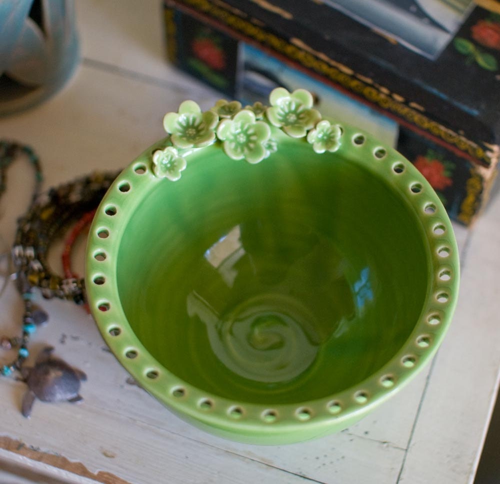 Earring Jewelry Bowl-jewelry organizer Midori Green