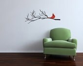Cardinal and branch Vinyl Decal Medium new design