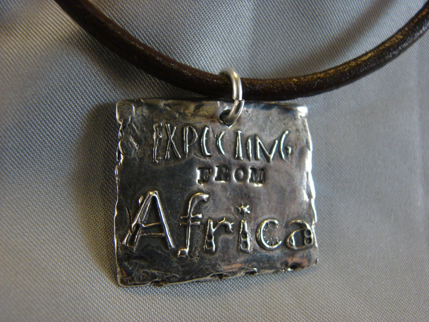 Africa necklace-Expecting from Africa-  on Leather