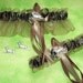 Deer Camouflage Wedding Garter Set on Moss w FREE GIFT