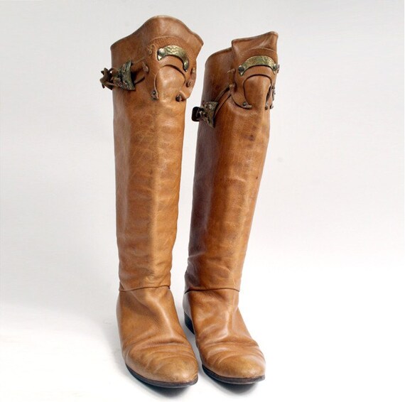 brown leather riding boots size 6