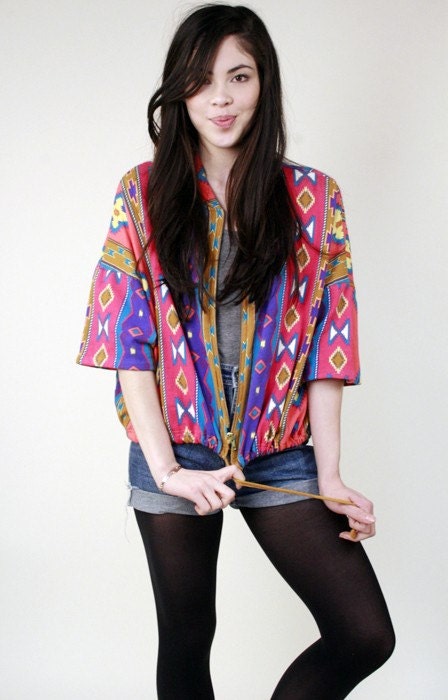 Vintage Colorful Navajo Print Jacket M