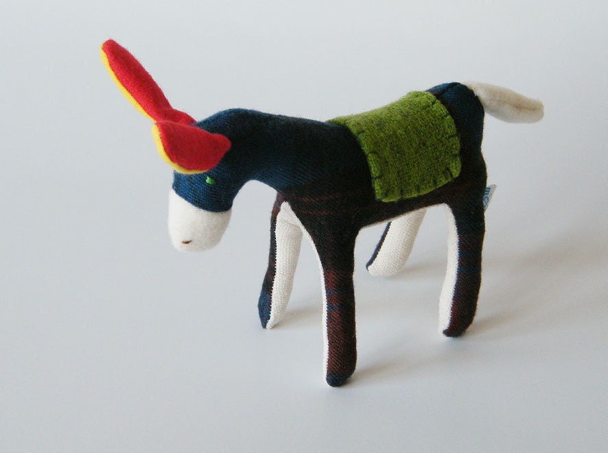 blue plaid donkey