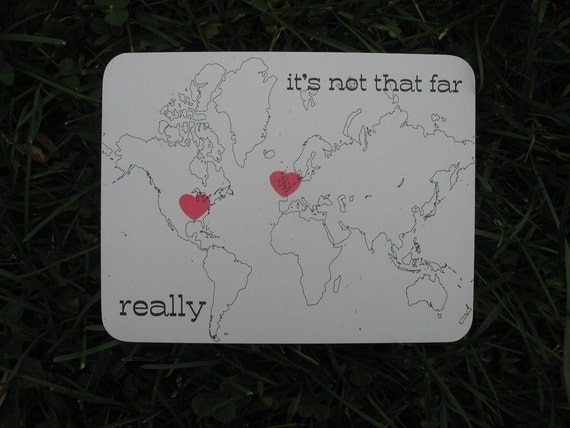 it's not that far really world edition custom postcard