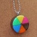Pursuit of Happiness Pendant - BROWN Upcycled Trivial Pursuit