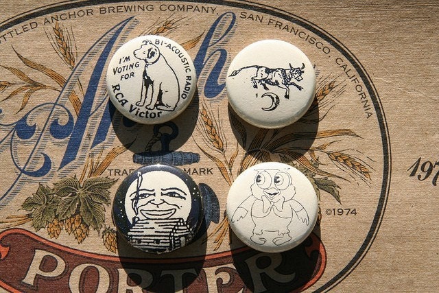 You pick any four pinback button badges
