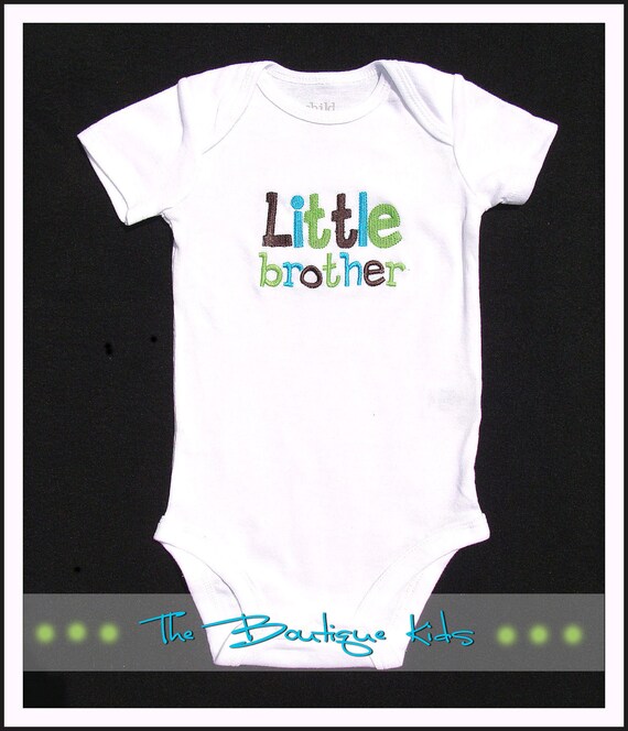 Custom Little Brother Onesie tee shirt Baby boy by TheBoutiqueKids