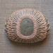 RESERVED Crocheted Lace Stone, Golden Beige, Fern Pattern, Green Speckled Stone