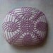 Crocheted Lace Stone, Soft Purple Thread with Light Gray Stone, Handmade