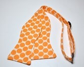 Orange Bow Tie for Men - Tangerine Big Dot Freestyle Bowtie