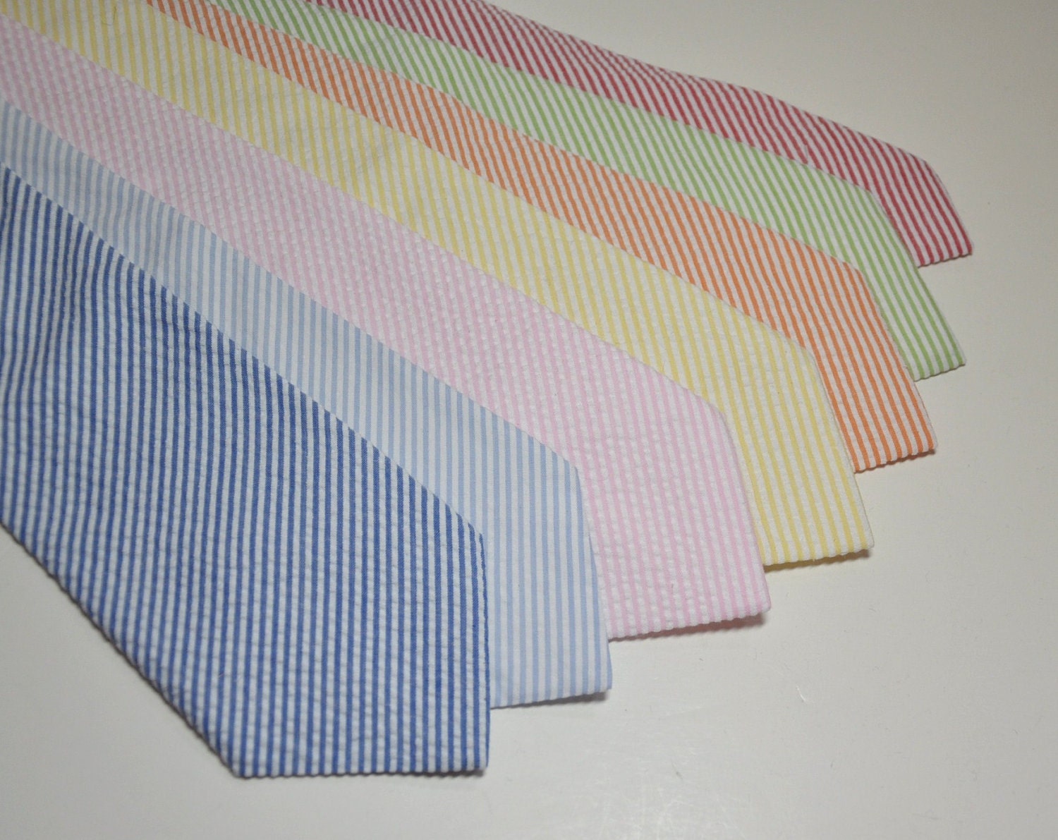 Seersucker Neckties for Your Wedding Party Lots of Colors Available