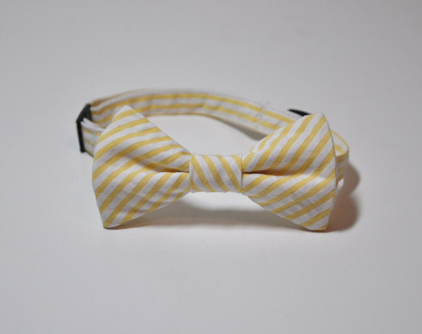 Boy's Bow Tie Yellow Seersucker Bowtie for Children