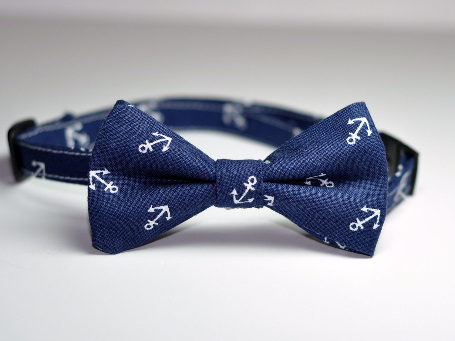 Boys Bowtie Navy Blue Anchors
