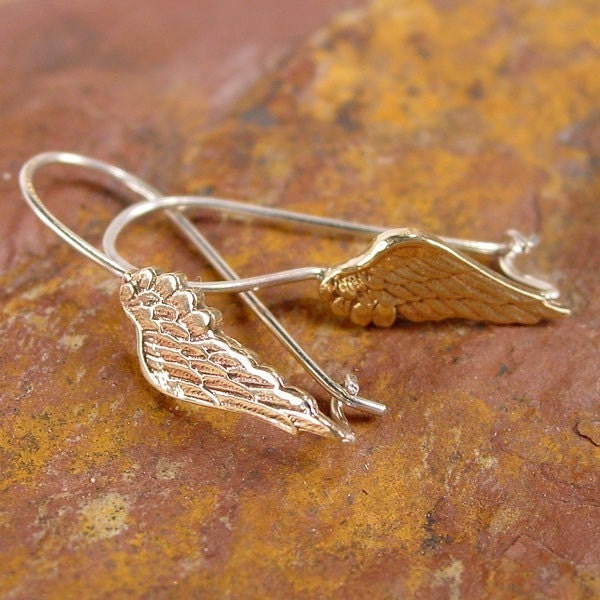 Angel Wing Earrings with Locking Ear Wires