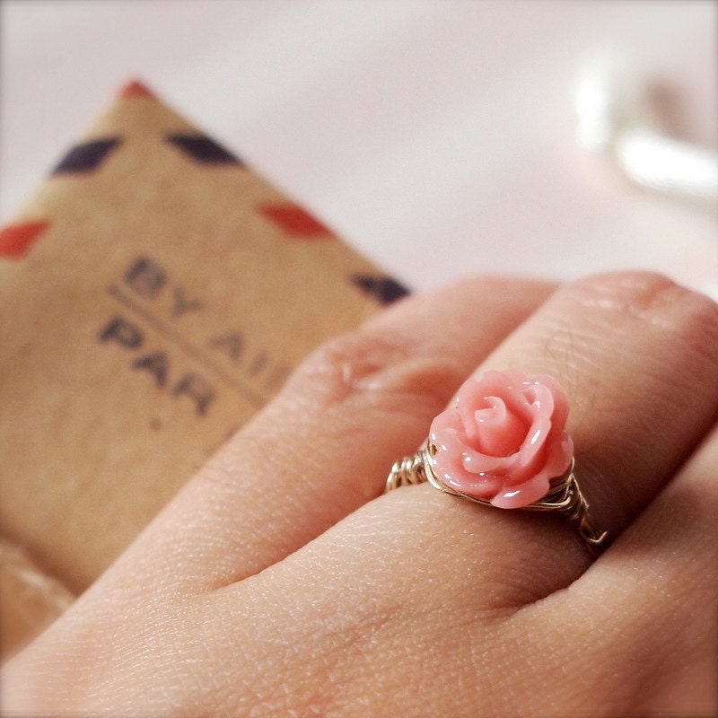 Gillian -- Handwrapped Gold Band - Everyday Classic, Dreamy Romantic, Rose Ring, Gold Ring, Valentine