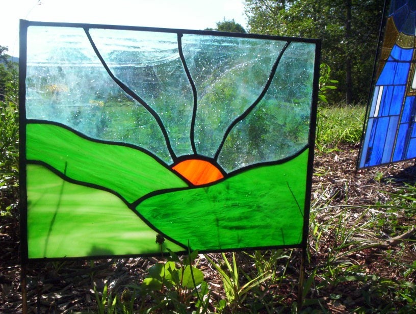 August Eve - Stained Glass Sculpture Garden Art