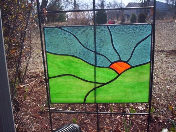 Last Light Stained Glass Trellis Garden Art by FeralGlass on Etsy