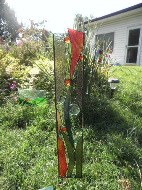 Stained Glass Garden Sculpture Cedar Canyon by FeralGlass on Etsy