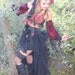 ROMANTIC Gothic Black Lace and Roses STEVIE Nicks PRINCESS Bustle dress with Juliet sleeves Ooak