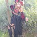ROMANTIC Gothic Black Lace and Roses STEVIE Nicks PRINCESS Bustle dress with Juliet sleeves Ooak