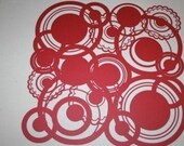 Die cut circle lace paper 12x12 - Burgandy