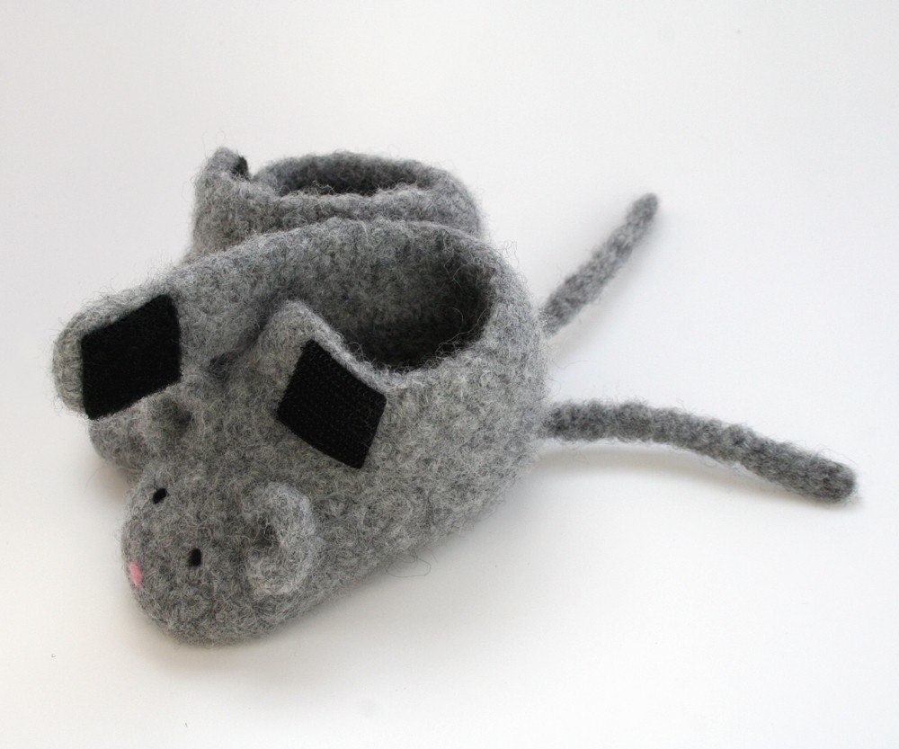 Little Mouse Felted Merino Baby Booties