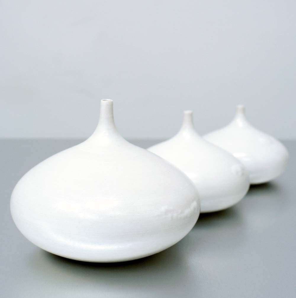 Stoneware Rotund Bottle in Clean, Matte White