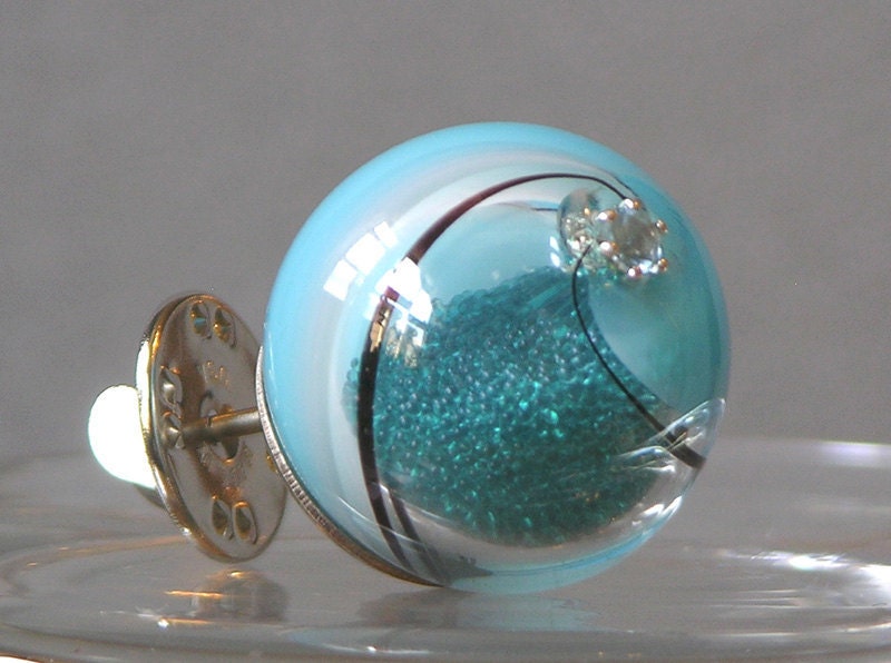 Blue Swirl Bobble Brooch