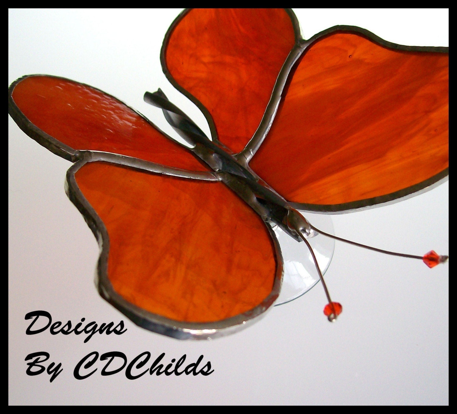 3-D Stained Glass Butterfly (Orange)